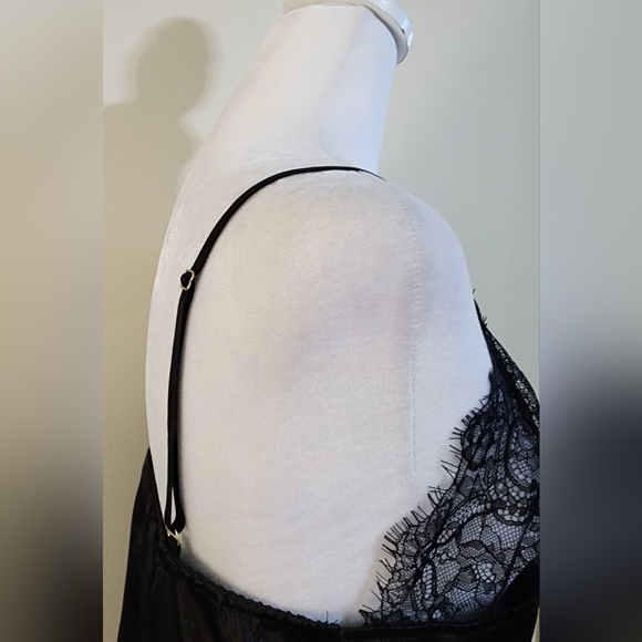Sexy Black Silky Babydoll Lingerie Slip Dress Nightie Size M - Picture 5 of 9